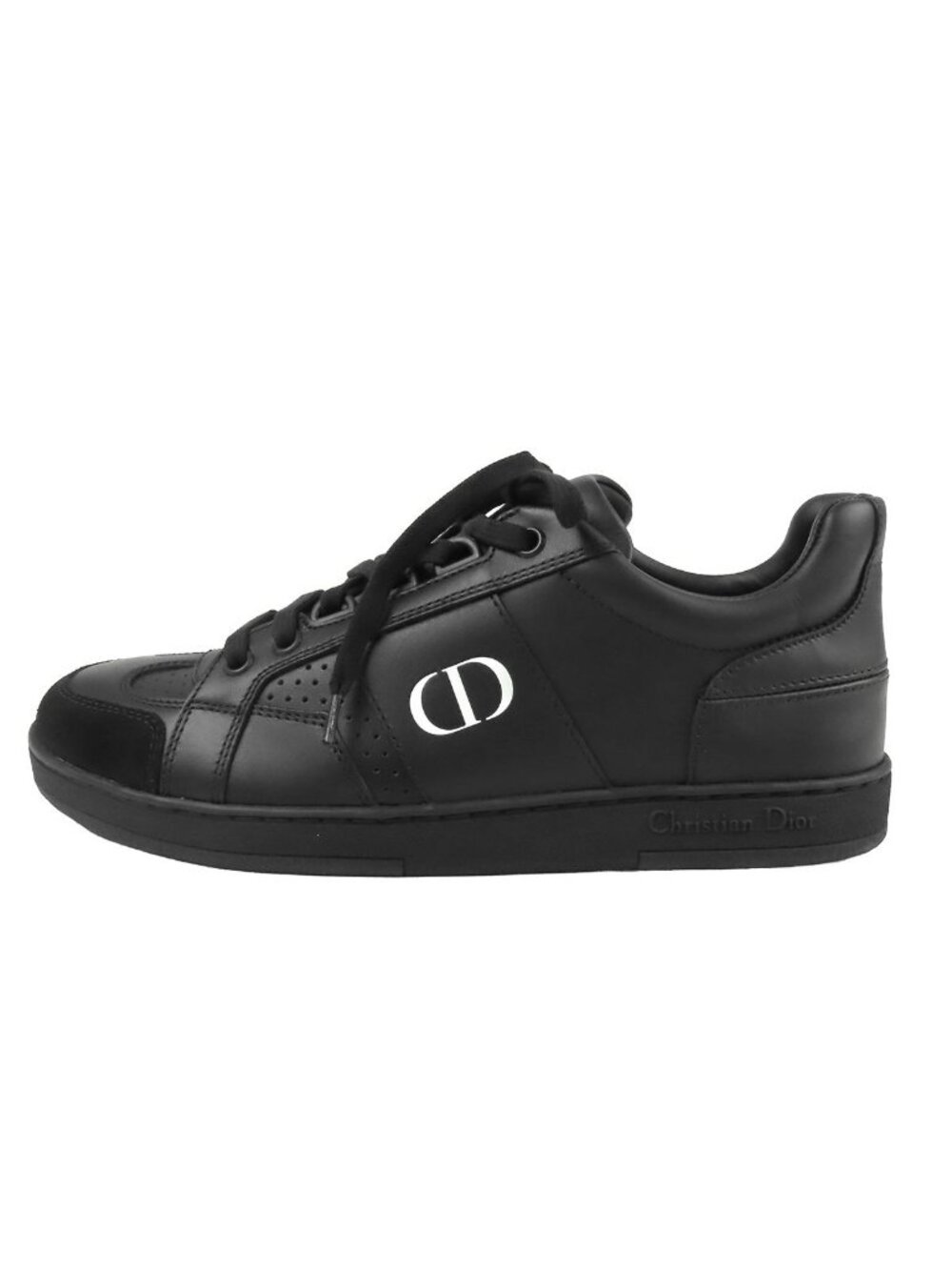 Dior Sneakers Black Leather Suede CD Logo Low Cut Shoes